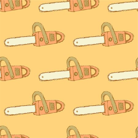 simsearch:400-05036060,k - Sketch saw in vintage style, vector seamless pattern Stock Photo - Budget Royalty-Free & Subscription, Code: 400-08078126
