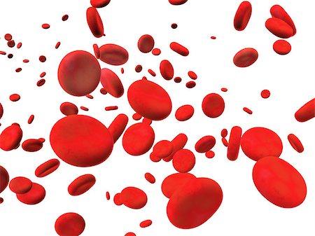Many red erythrocytes. Isolated on white background Stock Photo - Budget Royalty-Free & Subscription, Code: 400-08070243