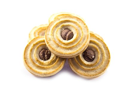 simsearch:400-07212397,k - Sandwich biscuits, filled with chocolate, isolated on white background Foto de stock - Super Valor sin royalties y Suscripción, Código: 400-08070305