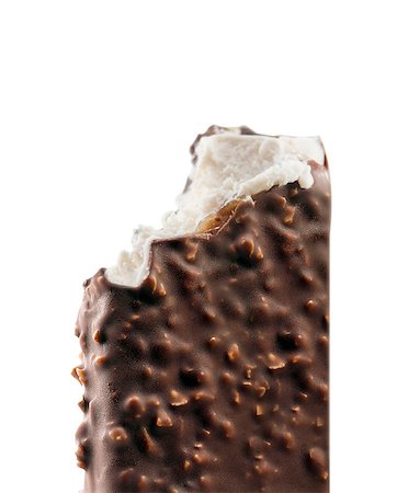 bite ice cream covered with chocolate isolated on white background Stock Photo - Budget Royalty-Free & Subscription, Code: 400-08070373