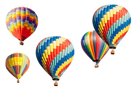 simsearch:400-09090841,k - A Colorful Set of Hot Air Balloons Isolated on a White Background. Stock Photo - Budget Royalty-Free & Subscription, Code: 400-08070491