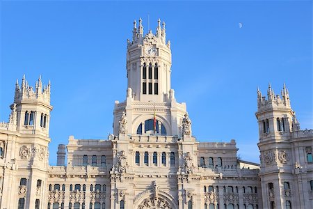palacio - Cibeles Palace in Madrid, Spain. City Hall architecture in Cibeles square. Stock Photo - Budget Royalty-Free & Subscription, Code: 400-08070895