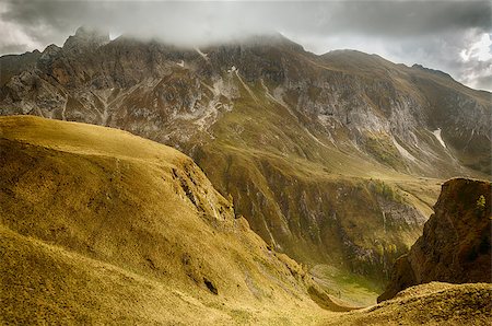 Alpine valley in Dolomites, Passo di Giau, Italy Stock Photo - Budget Royalty-Free & Subscription, Code: 400-08071409