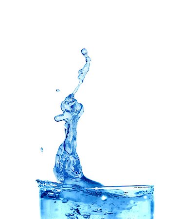 Splashing water in glass on white background. Clipping path is included Stock Photo - Budget Royalty-Free & Subscription, Code: 400-08071400