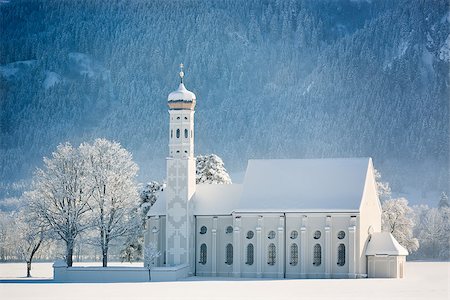 St. Coloman at wintertime, Allgäu, Germany Foto de stock - Super Valor sin royalties y Suscripción, Código: 400-08071410