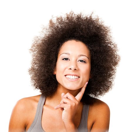 simsearch:400-06065810,k - Afro-American young woman smilling, isolated on white background Foto de stock - Super Valor sin royalties y Suscripción, Código: 400-08071642
