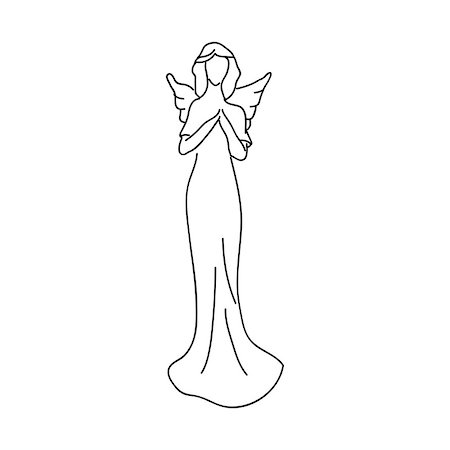 Simple sketch of an angel, a female figure with wings Photographie de stock - Aubaine LD & Abonnement, Code: 400-08071771