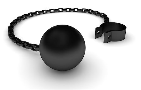 slaves escaping to freedom - Illustration of an iron ball and chain Stock Photo - Budget Royalty-Free & Subscription, Code: 400-08071858