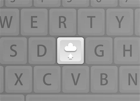 simsearch:400-07504762,k - Illustration of a computer keyboard with a cloud icon key Photographie de stock - Aubaine LD & Abonnement, Code: 400-08071860