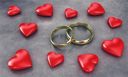 simsearch:400-04694901,k - Illustration of two rings among many hearts Stock Photo - Budget Royalty-Free & Subscription, Code: 400-08071862