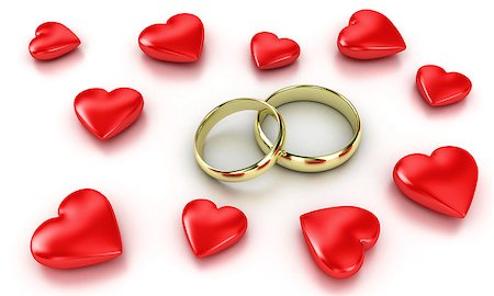simsearch:400-04694901,k - Illustration of two rings among many hearts Stock Photo - Budget Royalty-Free & Subscription, Code: 400-08071863