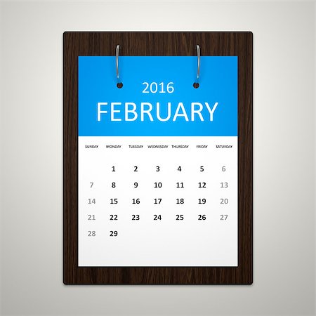 simsearch:400-08072406,k - An image of a stylish calendar for event planning february 2016 Stock Photo - Budget Royalty-Free & Subscription, Code: 400-08071947