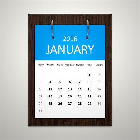 An image of a stylish calendar for event planning january 2016 Stock Photo - Budget Royalty-Free & Subscription, Code: 400-08071948