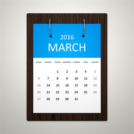 An image of a stylish calendar for event planning march 2016 Stock Photo - Budget Royalty-Free & Subscription, Code: 400-08071949