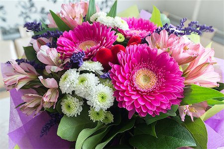 A bouquet of flowers with a gerbera Stock Photo - Budget Royalty-Free & Subscription, Code: 400-08072294