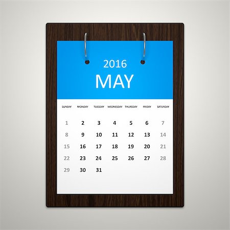 simsearch:400-08072406,k - An image of a stylish calendar for event planning 2016 may Stock Photo - Budget Royalty-Free & Subscription, Code: 400-08072405