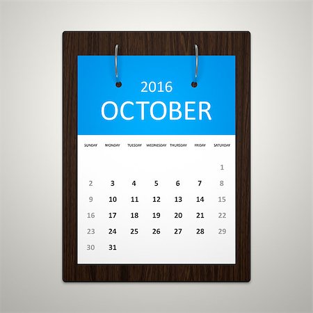 An image of a stylish calendar for event planning 2016 october Stock Photo - Budget Royalty-Free & Subscription, Code: 400-08072407