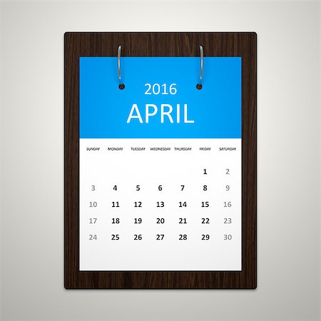 simsearch:400-08072406,k - An image of a stylish calendar for event planning 2016 April Stock Photo - Budget Royalty-Free & Subscription, Code: 400-08072400