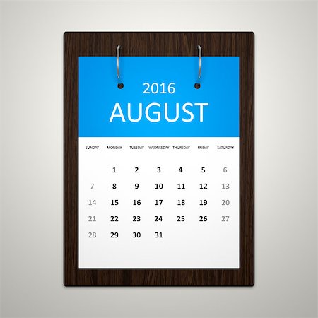 An image of a stylish calendar for event planning 2016 august Stock Photo - Budget Royalty-Free & Subscription, Code: 400-08072401