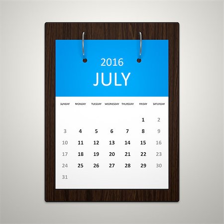 An image of a stylish calendar for event planning 2016 july Stock Photo - Budget Royalty-Free & Subscription, Code: 400-08072403