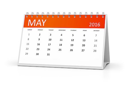 An image of a table calendar for your events 2016 May Stock Photo - Budget Royalty-Free & Subscription, Code: 400-08072414