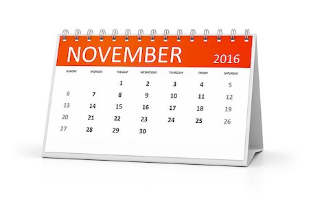 An image of a table calendar for your events 2016 November Stock Photo - Budget Royalty-Free & Subscription, Code: 400-08072415