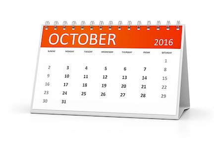 An image of a table calendar for your events 2016 October Stock Photo - Budget Royalty-Free & Subscription, Code: 400-08072416
