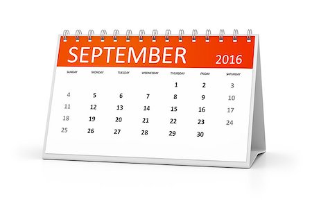 An image of a table calendar for your events 2016 september Stock Photo - Budget Royalty-Free & Subscription, Code: 400-08072417