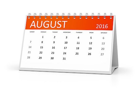 An image of a table calendar for your events 2016 August Stock Photo - Budget Royalty-Free & Subscription, Code: 400-08072410