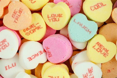 simsearch:400-07986020,k - Many colorful conversation hearts candy for valentines day. Stock Photo - Budget Royalty-Free & Subscription, Code: 400-08072442