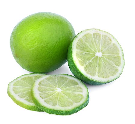 simsearch:400-08814206,k - Whole and sliced limes isolated on a white background. Photographie de stock - Aubaine LD & Abonnement, Code: 400-08073043