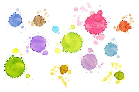 faded splatter background - Collection of stains of paint. Isolated on white background Stock Photo - Budget Royalty-Free & Subscription, Code: 400-08073956