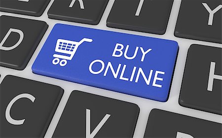 simsearch:400-06484373,k - Illustration of a blue computer keyboard button with a shopping cart symbol and the words "Buy Online" Stock Photo - Budget Royalty-Free & Subscription, Code: 400-08094230