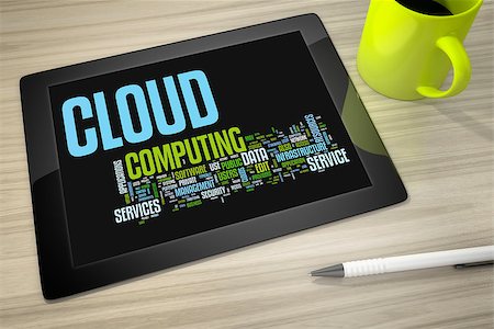 An image of a tablet pc with tag cloud cloud computing Stock Photo - Budget Royalty-Free & Subscription, Code: 400-08094446