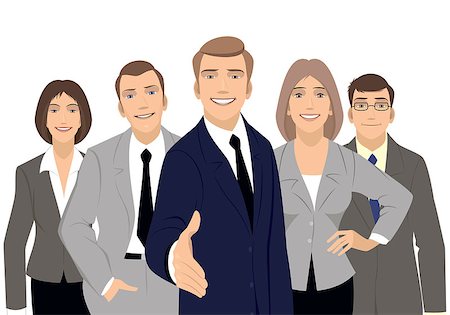 people meeting image background - Vector illustration of a business team on white Photographie de stock - Aubaine LD & Abonnement, Code: 400-08094805