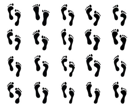 simsearch:400-06200030,k - Black prints of human feet, vector illustration Stock Photo - Budget Royalty-Free & Subscription, Code: 400-08094873