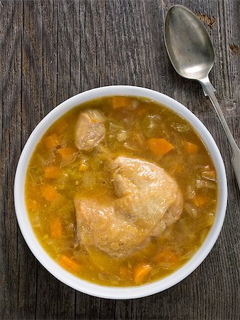 close up of a bowl of rustic chicken soup Stock Photo - Budget Royalty-Free & Subscription, Code: 400-08094908
