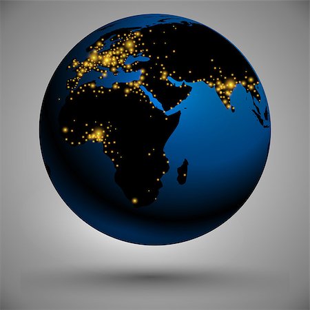 simsearch:400-08048154,k - earth at night with the black continent and light cities Photographie de stock - Aubaine LD & Abonnement, Code: 400-08094926