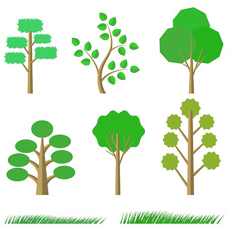 simsearch:400-09121794,k - Set of Green Trees Isolated on a White Background. Stock Photo - Budget Royalty-Free & Subscription, Code: 400-08094971