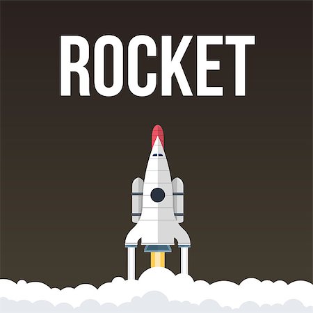 simsearch:400-08786212,k - Rocket vector illustration that fly in universe. Header image for website Photographie de stock - Aubaine LD & Abonnement, Code: 400-08094992
