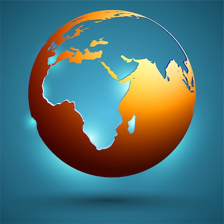 simsearch:694-03693900,k - Globe decorative carved with the contour of the continents on a blue background Stock Photo - Budget Royalty-Free & Subscription, Code: 400-08095069