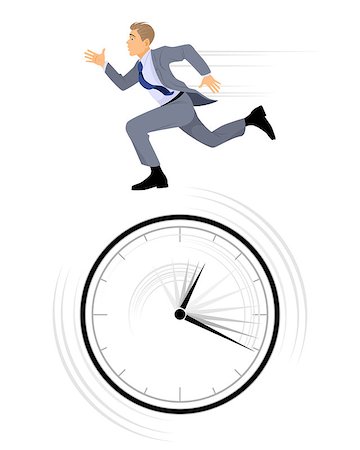 Vector illustration of a businessman rushing on white Stock Photo - Budget Royalty-Free & Subscription, Code: 400-08095183