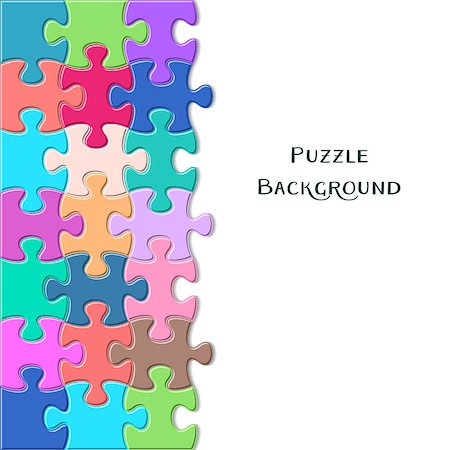 simsearch:400-08096963,k - Colorful vector card with joined puzzle pieces Fotografie stock - Microstock e Abbonamento, Codice: 400-08095365