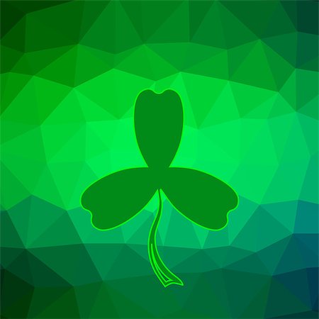 simsearch:400-08039008,k - Green Clover on Green Polygonal Background. St Patrick day Background. Photographie de stock - Aubaine LD & Abonnement, Code: 400-08095544