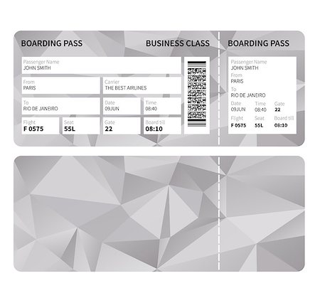 simsearch:400-08503492,k - Airline boarding pass ticket for business class. Vector illustration. Stock Photo - Budget Royalty-Free & Subscription, Code: 400-08095550