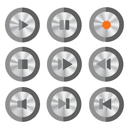 silence movies - Set of Media Buttons Isolated on White Background. Stock Photo - Budget Royalty-Free & Subscription, Code: 400-08095562