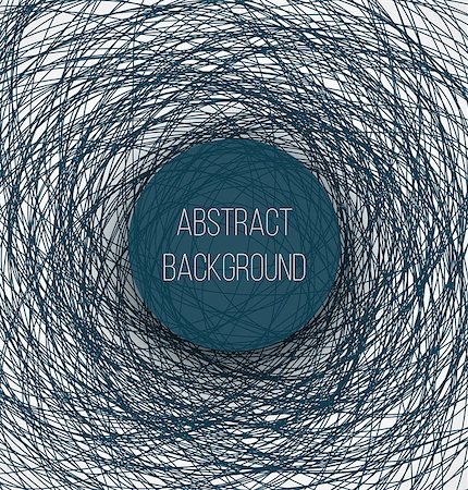 simsearch:400-05359793,k - Abstract blue chaotic sketch lines background and circle banner with shadow. Vector illustrtion Stock Photo - Budget Royalty-Free & Subscription, Code: 400-08095576