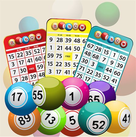 Set Of Bingo Cards and Bingo Balls Background Photographie de stock - Aubaine LD & Abonnement, Code: 400-08095690