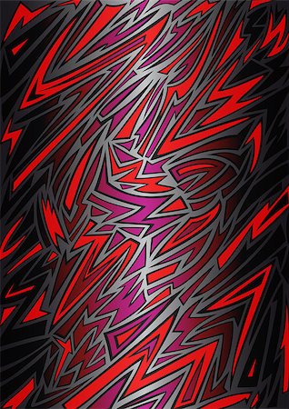 Illustration of abstract background in graffiti style in black, grey, pink and red colors Stock Photo - Budget Royalty-Free & Subscription, Code: 400-08095714