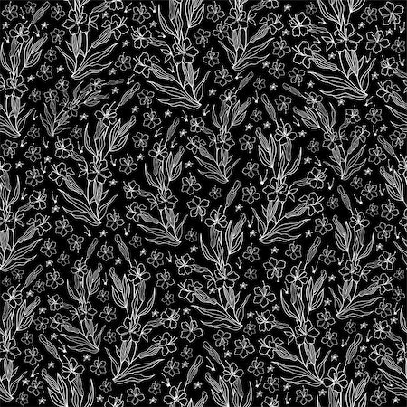 simsearch:400-07933390,k - Illustration of seamless floral pattern in black and white colors isolated Photographie de stock - Aubaine LD & Abonnement, Code: 400-08095735
